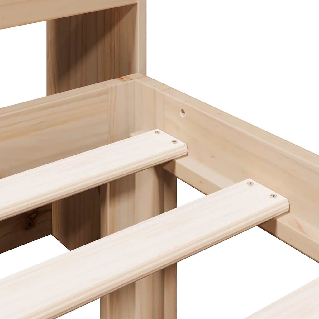 Massivholzbett mit Regal ohne Matratze 90x190 cm Kiefer