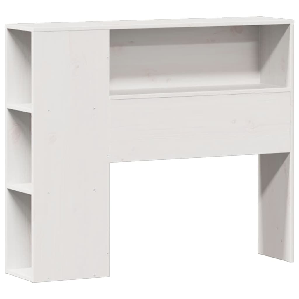 Massivholzbett mit Regal ohne Matratze Weiß 90x200 cm Kiefer