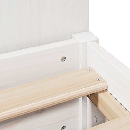 Massivholzbett mit Regal ohne Matratze Weiß 90x200 cm Kiefer