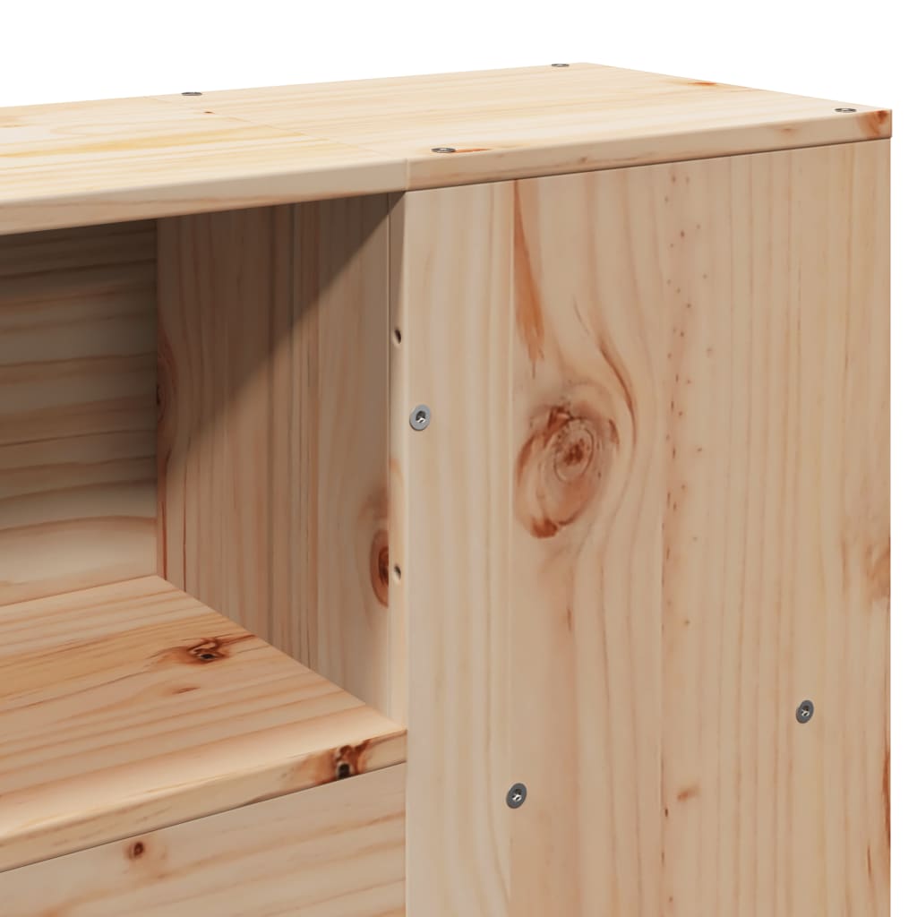 Massivholzbett mit Regal ohne Matratze 160x200 cm Kiefer