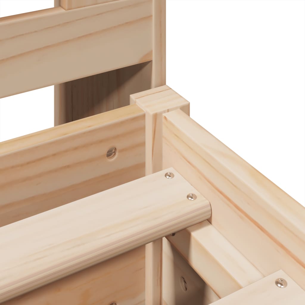 Massivholzbett mit Regal ohne Matratze 180x200 cm Kiefer