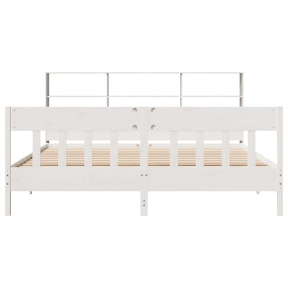 Massivholzbett ohne Matratze Weiß 180x200 cm Kiefernholz