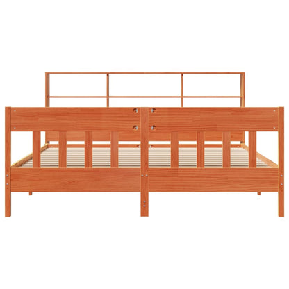 Massivholzbett ohne Matratze Wachsbraun 180x200 Kiefernholz