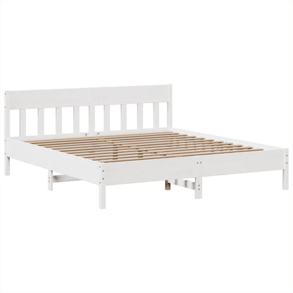 Massivholzbett ohne Matratze Weiß 180x200 cm Kiefernholz