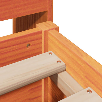 Massivholzbett ohne Matratze Wachsbraun 140x200 cm Kiefernholz