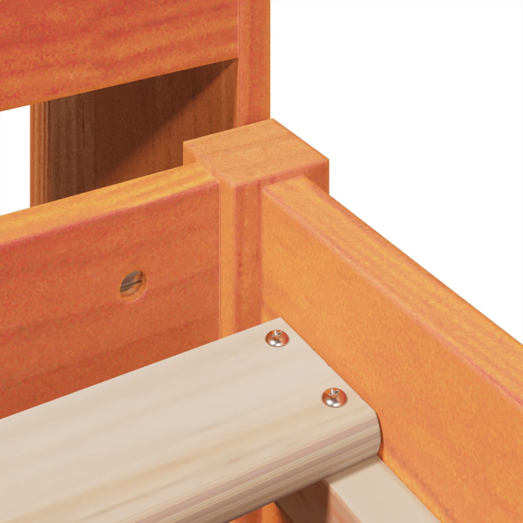 Massivholzbett ohne Matratze Wachsbraun 100x200 Kiefernholz