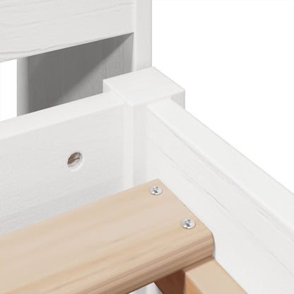 Massivholzbett ohne Matratze Weiß 75x190 cm Kiefernholz