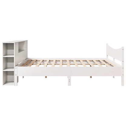 Massivholzbett ohne Matratze Weiß 200x200 cm Kiefernholz