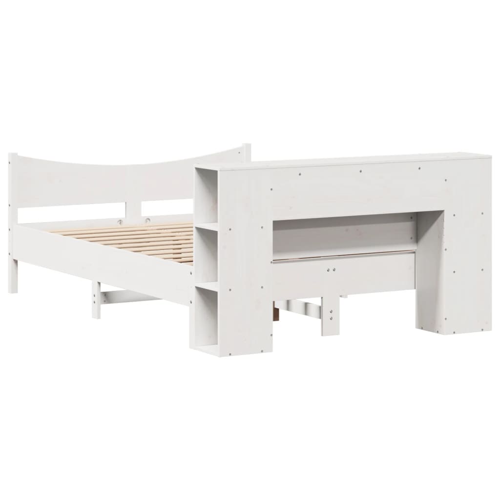 Massivholzbett ohne Matratze Weiß 140x200 cm Kiefernholz