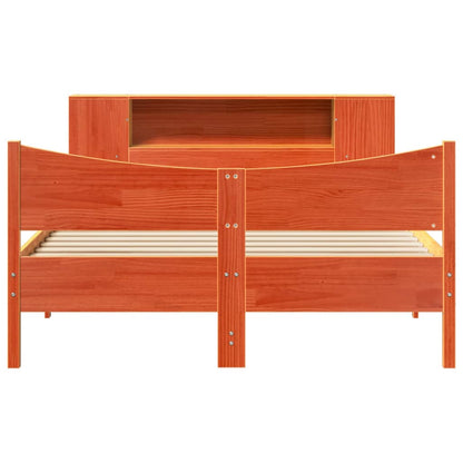 Massivholzbett ohne Matratze Wachsbraun 140x200 cm Kiefernholz