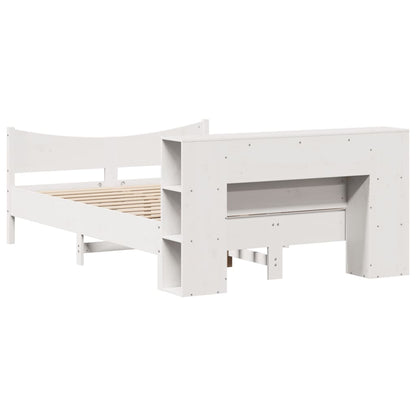 Massivholzbett ohne Matratze Weiß 140x190 cm Kiefernholz