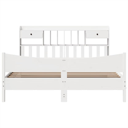 Massivholzbett ohne Matratze Weiß 180x200 cm Kiefernholz