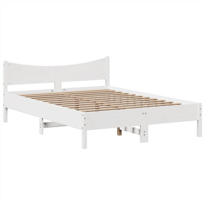 Massivholzbett ohne Matratze Weiß 160x200 Kiefernholz