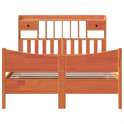 Massivholzbett ohne Matratze Wachsbraun 160x200 Kiefernholz