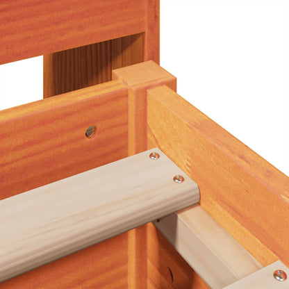 Massivholzbett ohne Matratze Wachsbraun 140x200 cm Kiefernholz