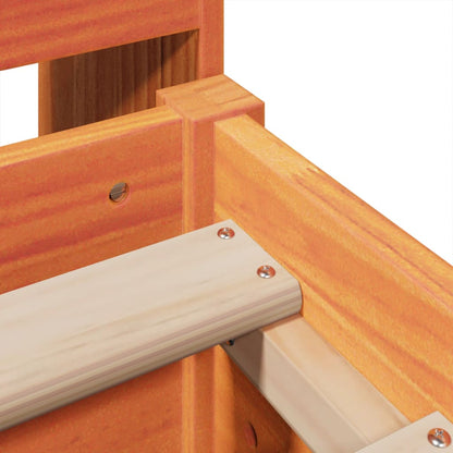 Massivholzbett ohne Matratze Wachsbraun 135x190 cm Kiefernholz