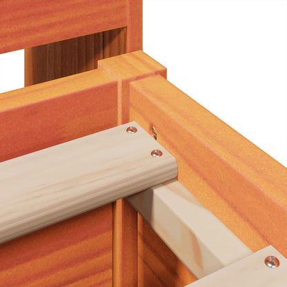 Massivholzbett ohne Matratze Wachsbraun 120x200 cm Kiefernholz