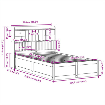 Massivholzbett ohne Matratze Wachsbraun 120x200 cm Kiefernholz