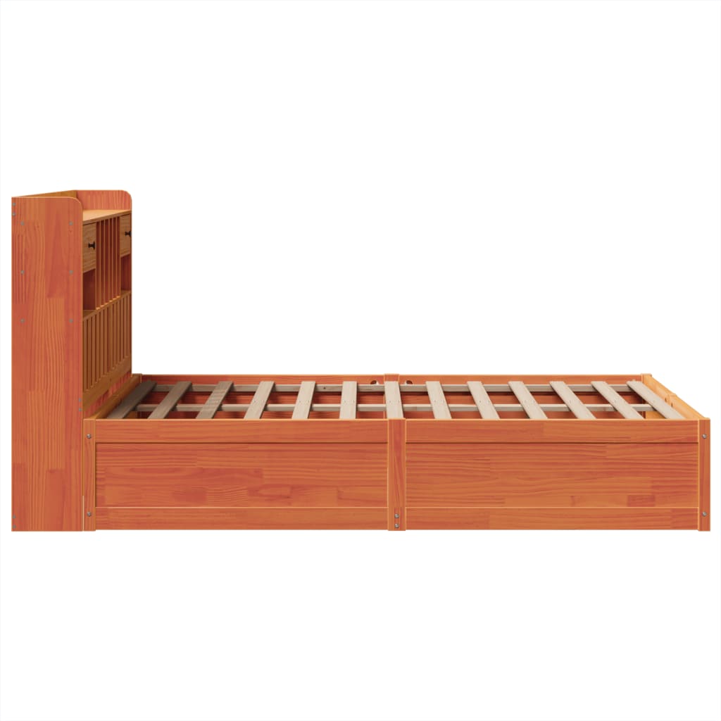 Massivholzbett ohne Matratze Wachsbraun 120x190 cm Kiefernholz