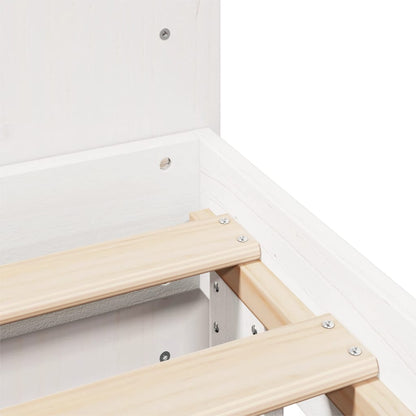 Massivholzbett ohne Matratze Weiß 180x200 cm Kiefernholz