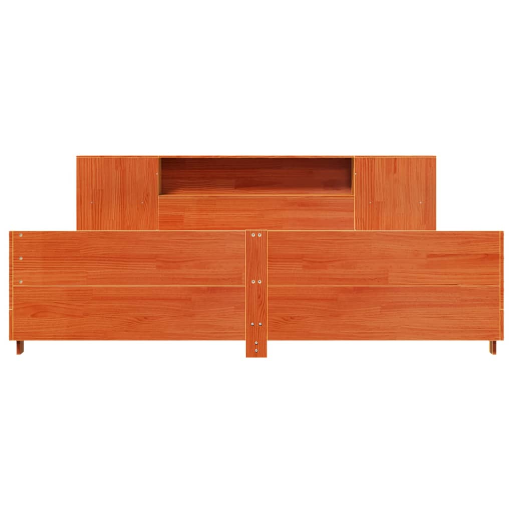 Massivholzbett ohne Matratze Wachsbraun 180x200 Kiefernholz