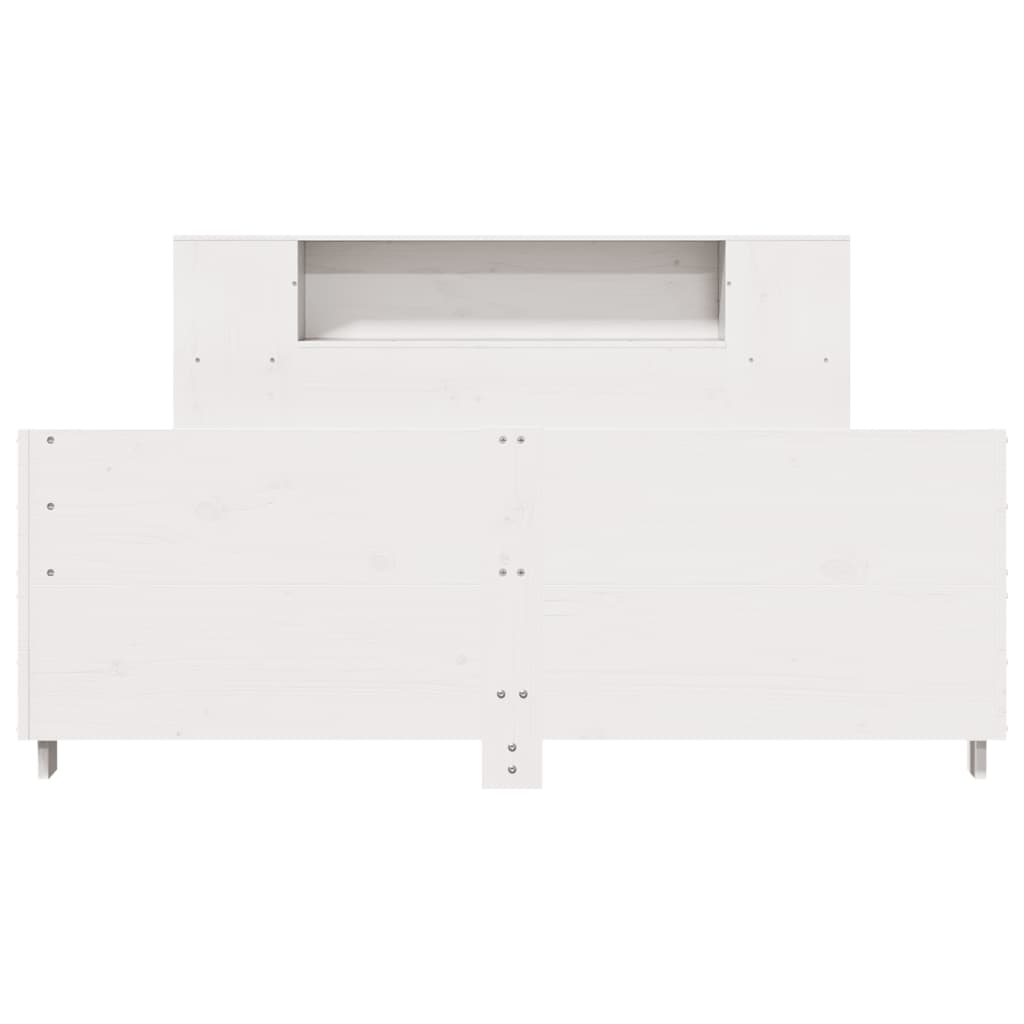 Massivholzbett ohne Matratze Weiß 160x200 Kiefernholz