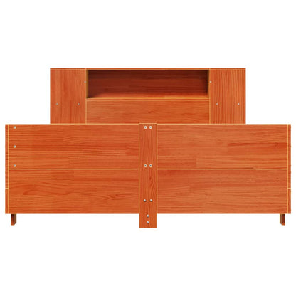 Massivholzbett ohne Matratze Wachsbraun 160x200 Kiefernholz