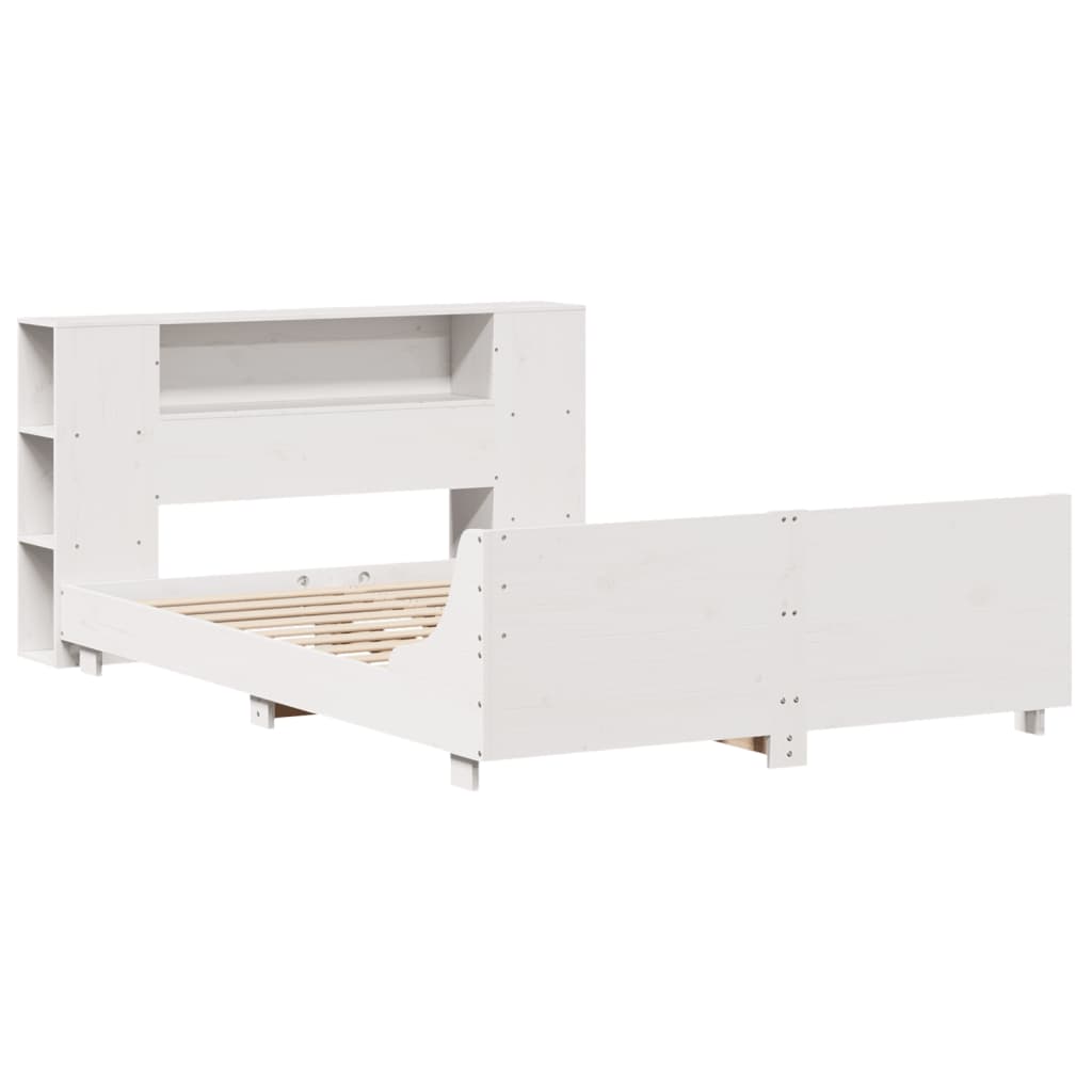 Massivholzbett ohne Matratze Weiß 140x200 cm Kiefernholz
