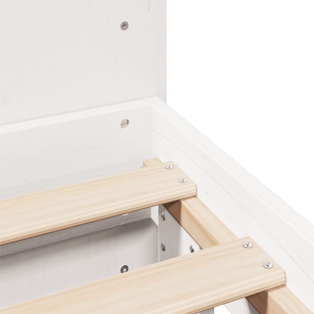 Massivholzbett ohne Matratze Weiß 140x200 cm Kiefernholz