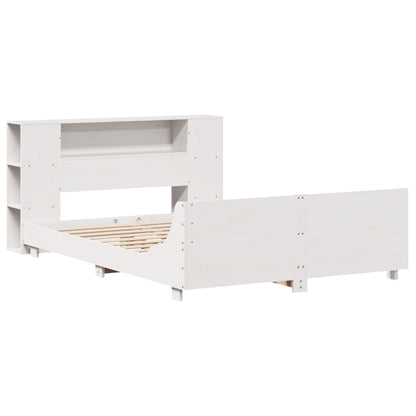 Massivholzbett ohne Matratze Weiß 140x190 cm Kiefernholz