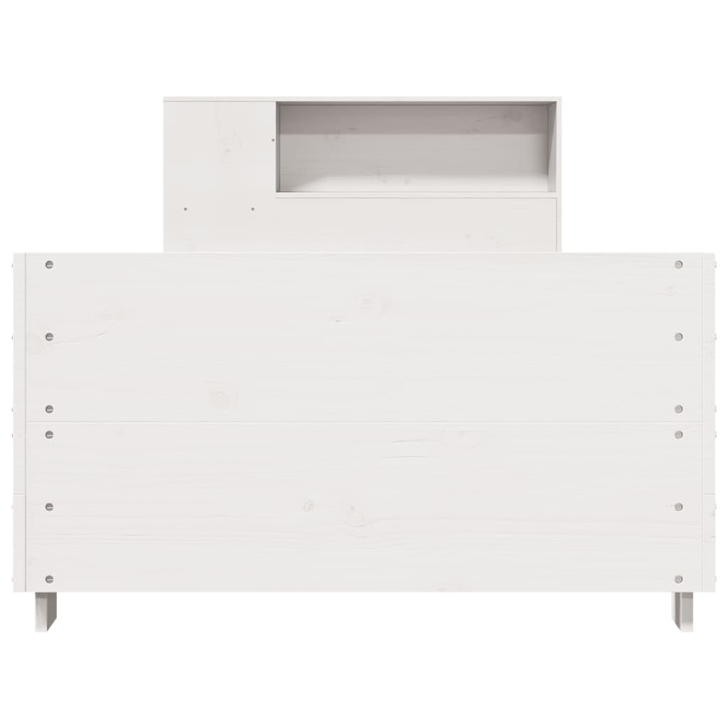 Massivholzbett ohne Matratze Weiß 100x200 cm Kiefernholz