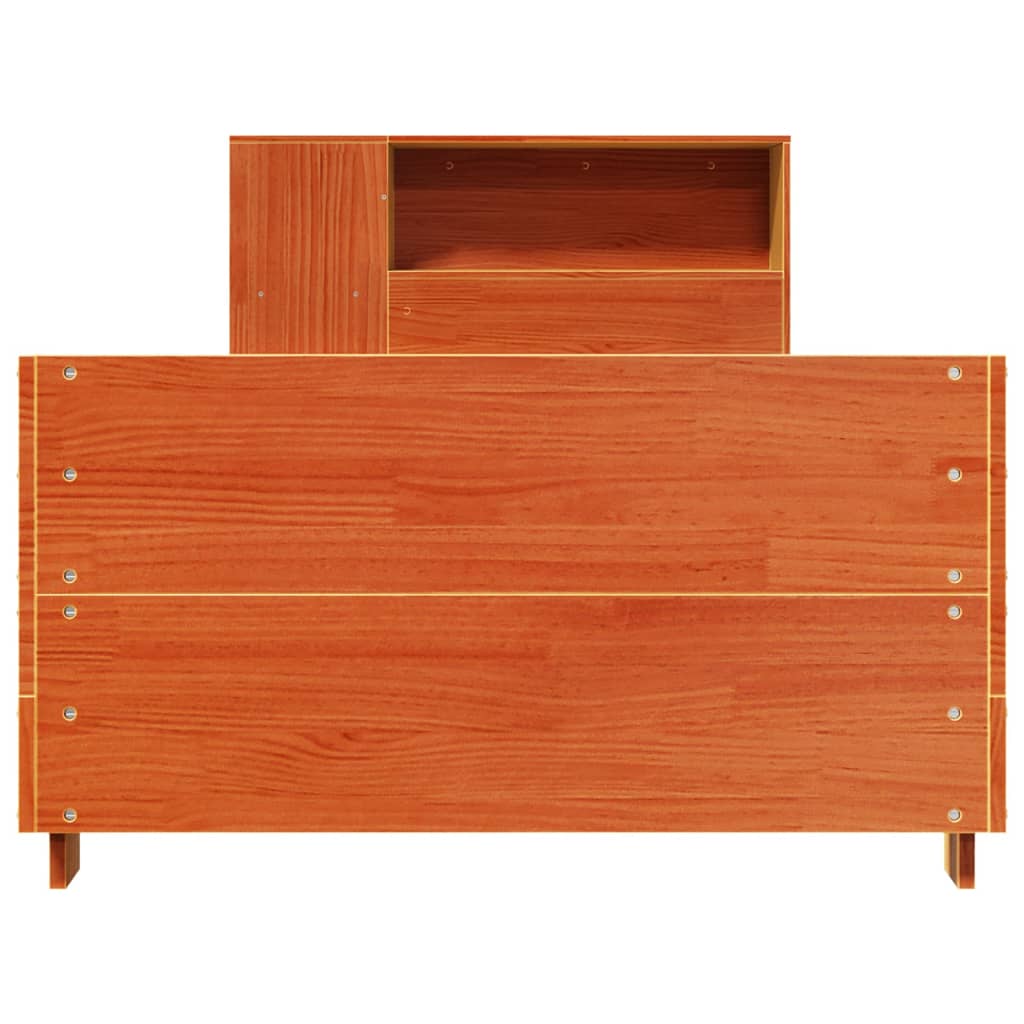 Massivholzbett ohne Matratze Wachsbraun 75x190 cm Kiefernholz