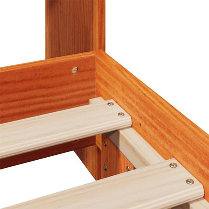 Massivholzbett ohne Matratze Wachsbraun 75x190 cm Kiefernholz