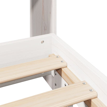 Massivholzbett ohne Matratze Weiß 160x200 Kiefernholz