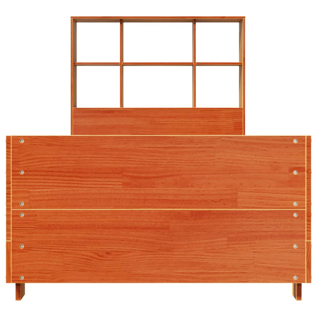 Massivholzbett ohne Matratze Wachsbraun 75x190 cm Kiefernholz