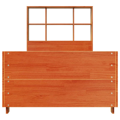 Massivholzbett ohne Matratze Wachsbraun 75x190 cm Kiefernholz