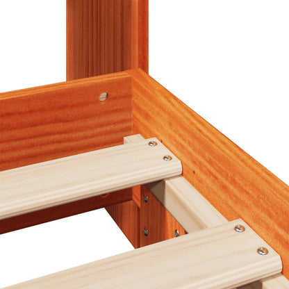 Massivholzbett ohne Matratze Wachsbraun 75x190 cm Kiefernholz