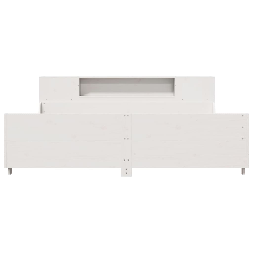 Massivholzbett ohne Matratze Weiß 200x200 cm Kiefernholz