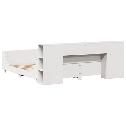 Massivholzbett ohne Matratze Weiß 200x200 cm Kiefernholz