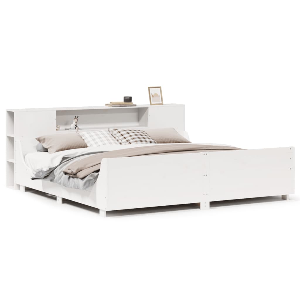 Massivholzbett ohne Matratze Weiß 180x200 cm Kiefernholz