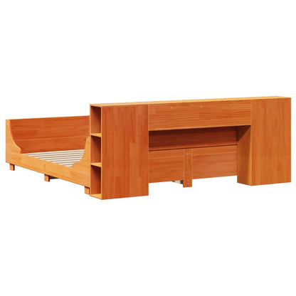 Massivholzbett ohne Matratze Wachsbraun 180x200 Kiefernholz