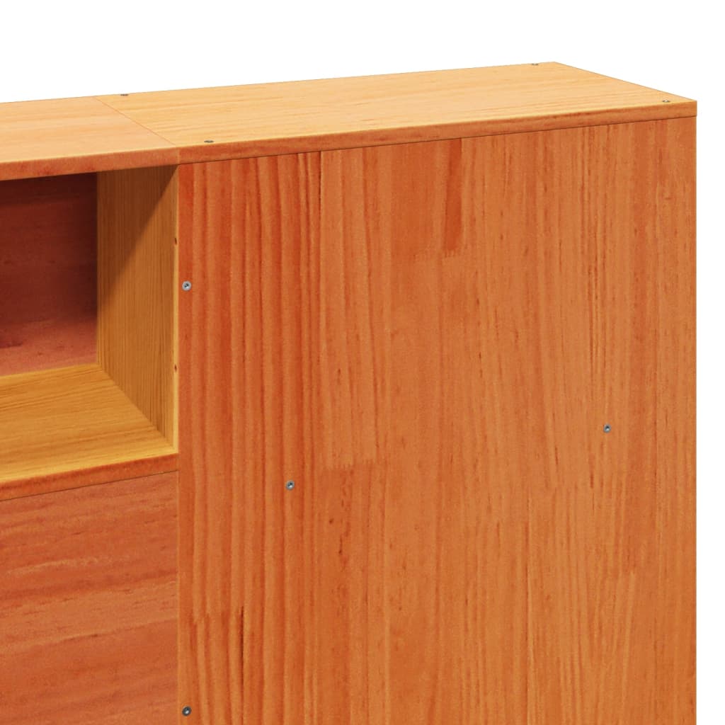 Massivholzbett ohne Matratze Wachsbraun 180x200 Kiefernholz