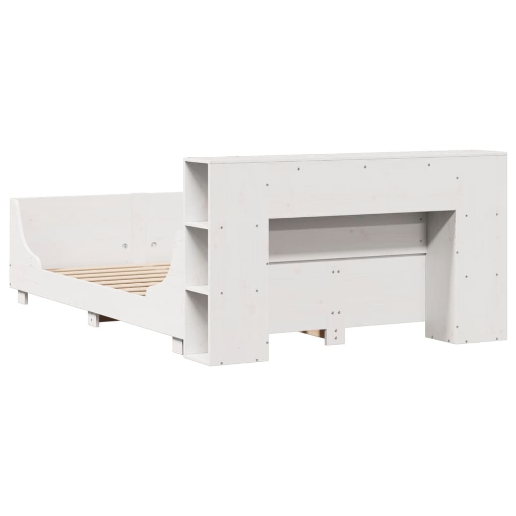 Massivholzbett ohne Matratze Weiß 160x200 Kiefernholz