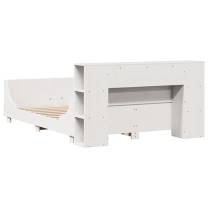 Massivholzbett ohne Matratze Weiß 140x200 cm Kiefernholz
