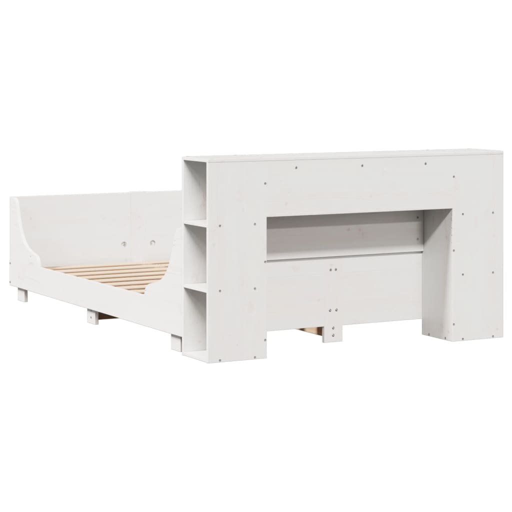 Massivholzbett ohne Matratze Weiß 120x200 cm Kiefernholz