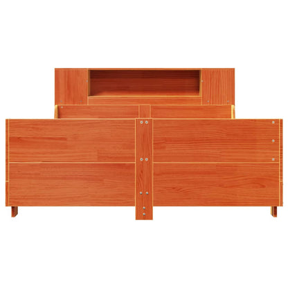 Massivholzbett ohne Matratze Wachsbraun 140x190 cm Kiefernholz