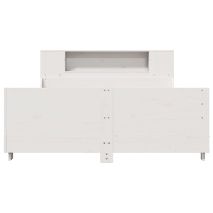 Massivholzbett ohne Matratze Weiß 135x190 cm Kiefernholz