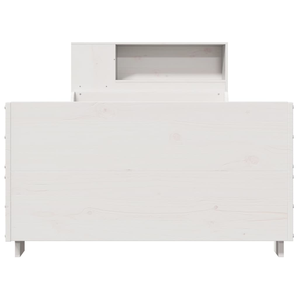 Massivholzbett ohne Matratze Weiß 90x200 cm Kiefernholz