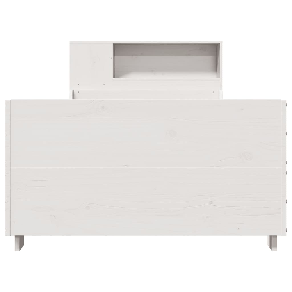 Massivholzbett ohne Matratze Weiß 75x190 cm Kiefernholz