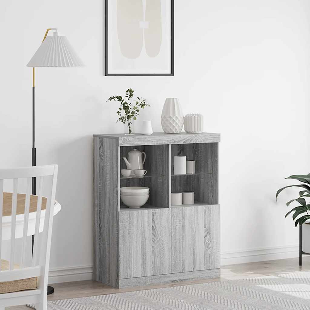 Sideboard Grau Sonoma 81x37x100 cm Holzwerkstoff